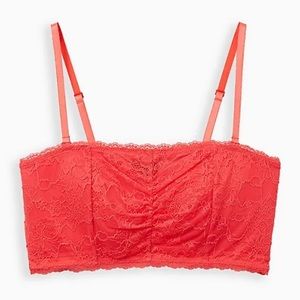Torrid Berry Lace Lightly Padded Bandeau, 0X, 3X